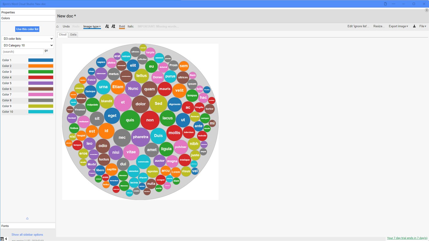 #2. Bjorn's Word Cloud Studio (Windows) Podle: Bjorn's Playground