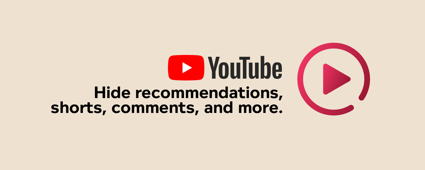 Unhook - Remove YouTube Recommended & Shorts marquee promo image