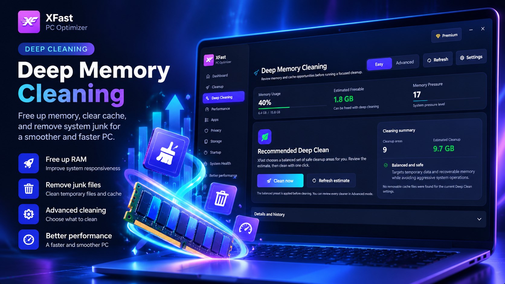 XFast: PC Optimizer, RAM Booster & FPS Enhancer screenshot