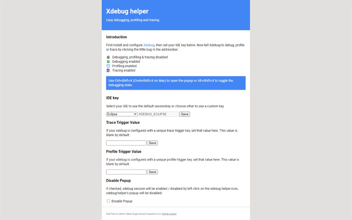 Xdebug helper