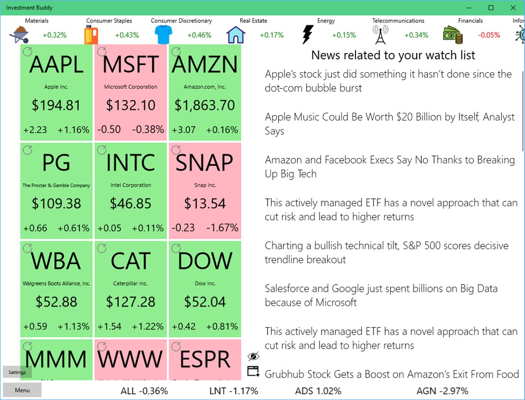 #2. Investment Buddy (Windows) By: Tim Hanewich