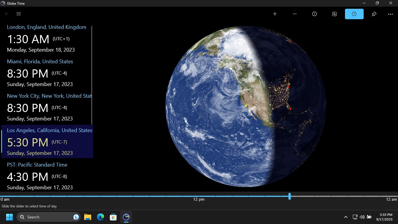 Globe Time Screen Captures 3
