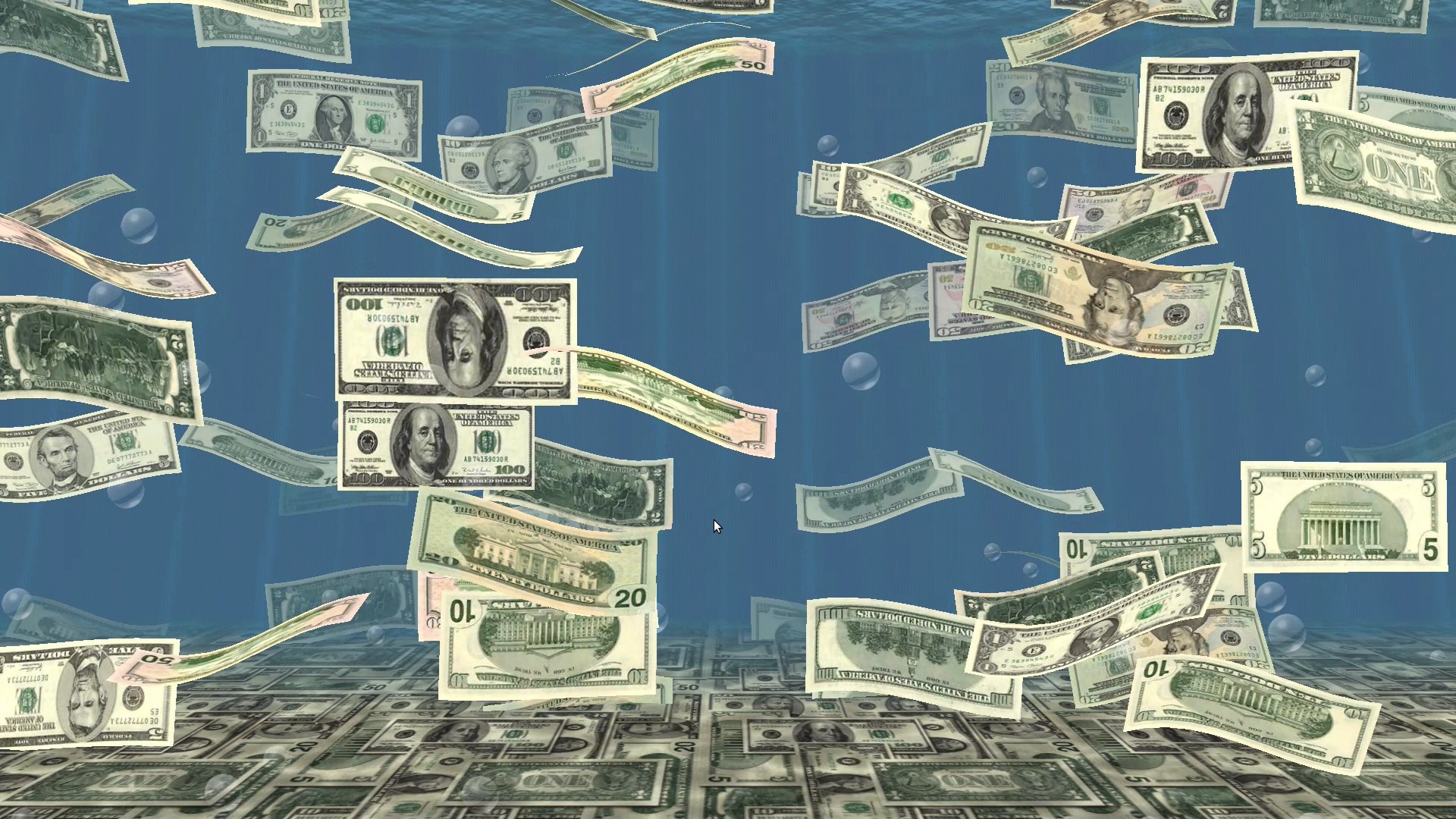 Money Falling Underwater Screensaver — Приложения Майкрософт