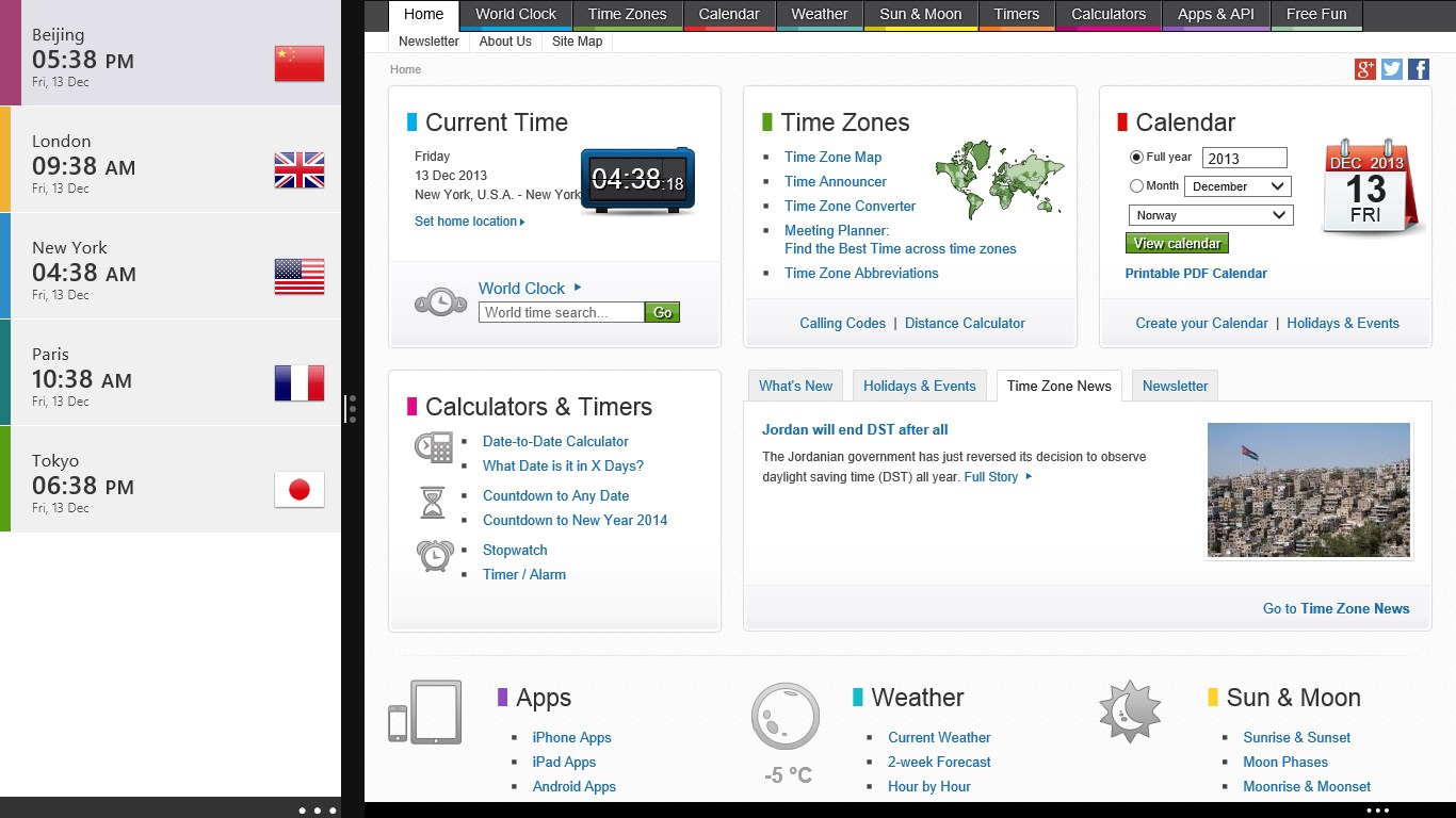 World Clock Time Zones for Windows 10