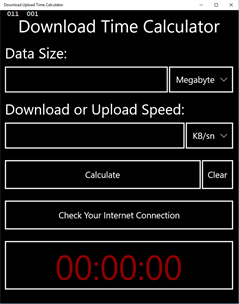 Time Upload Calculator , Data Transfer Calculator – OVPORC