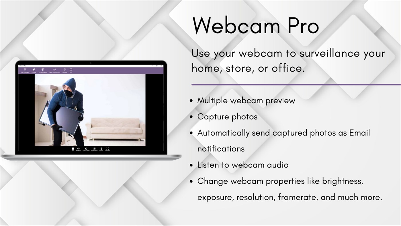 #1. Webcam Pro (Windows) Podle: eSafe Solutions