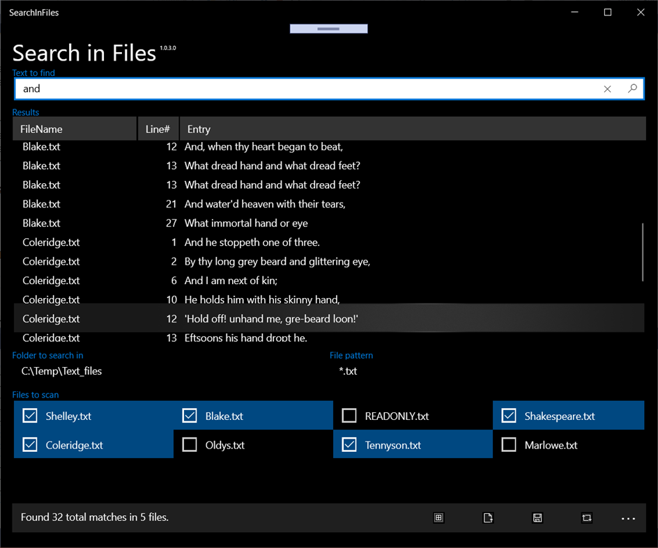 #2. SearchInFiles (Windows) От: Andrew Whitechapel