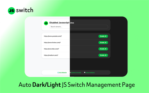 Disable JavaScript Per Site - JS Switch (Chrome)