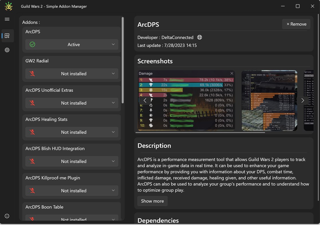 #1. GW2 - Simple Addon Manager (Windows) 게시자: NorexSoft