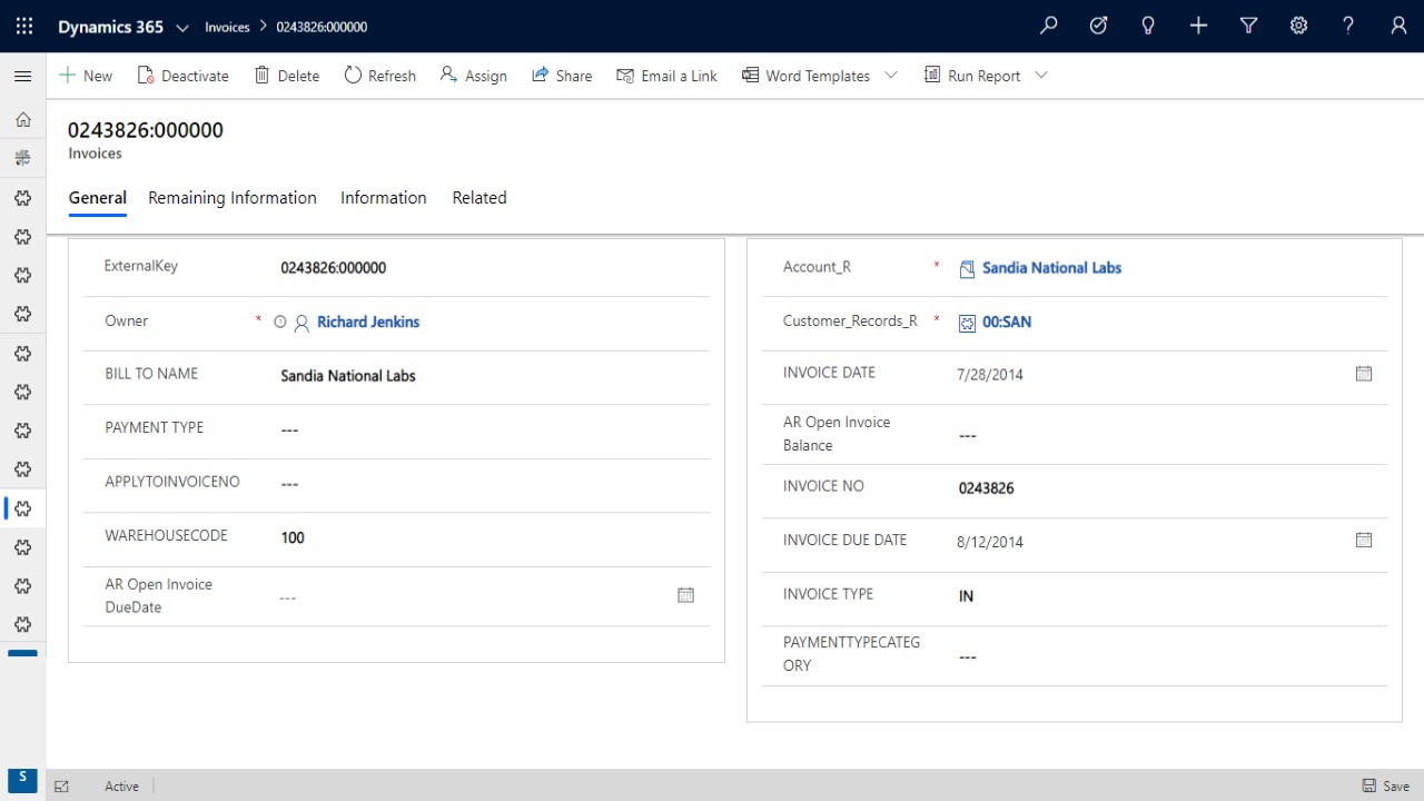 Snapshot 5 of Infor A+ Sync To Dynamics CRM by Commercient.