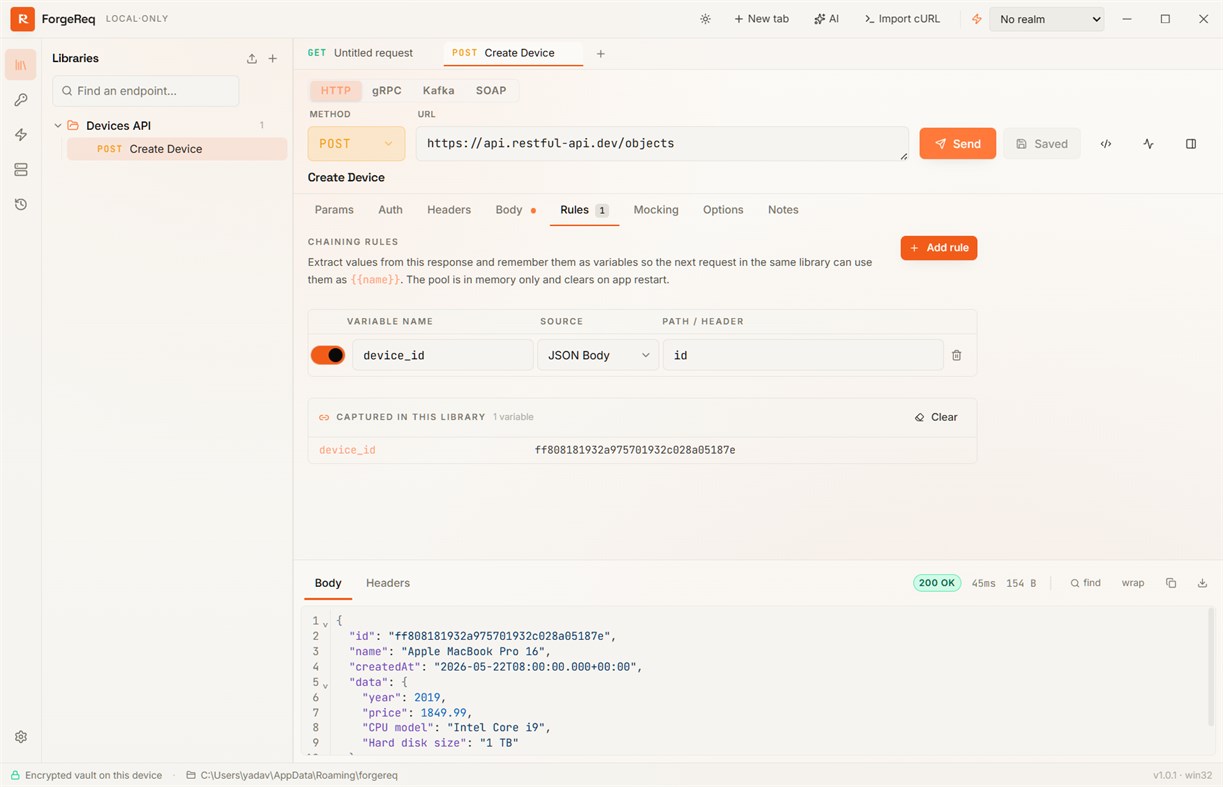 #6. ForgeReq REST Client (Windows) بواسطة: nikhily