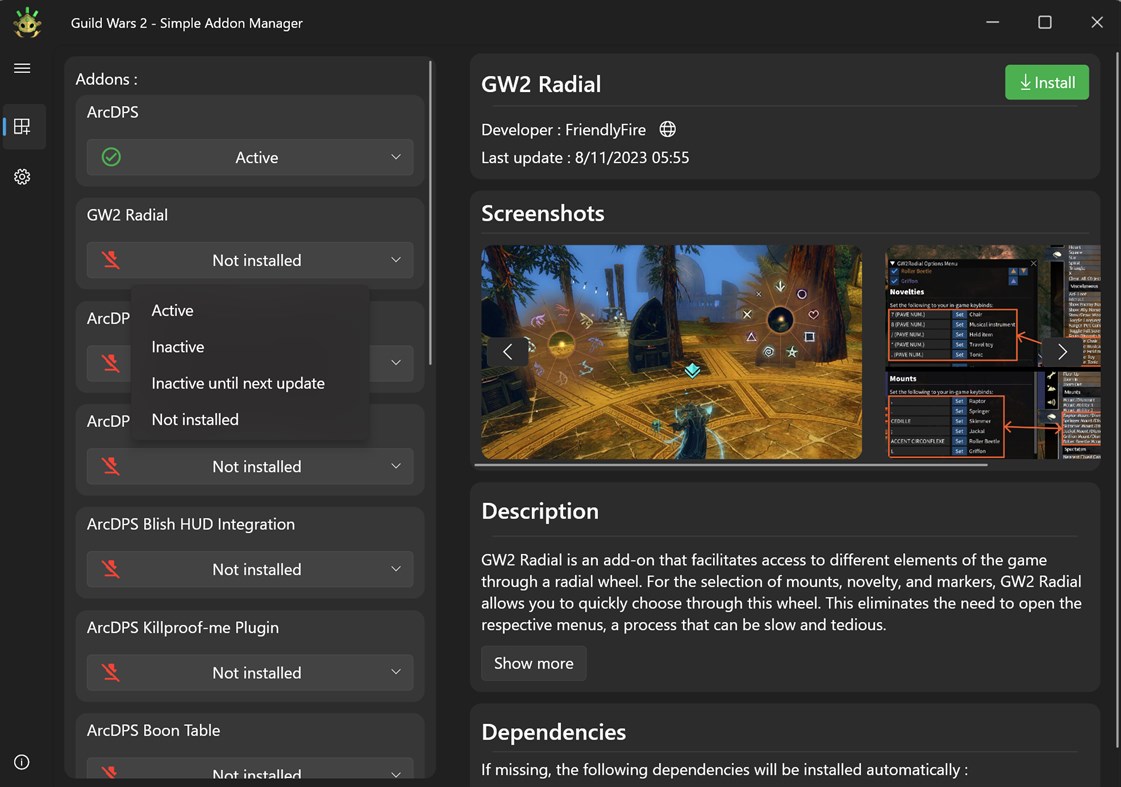 #2. GW2 - Simple Addon Manager (Windows) 게시자: NorexSoft