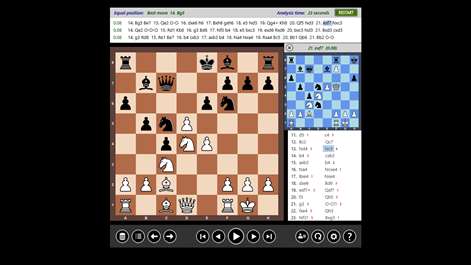 Screenshot: Analyse your games using a strong chess engine