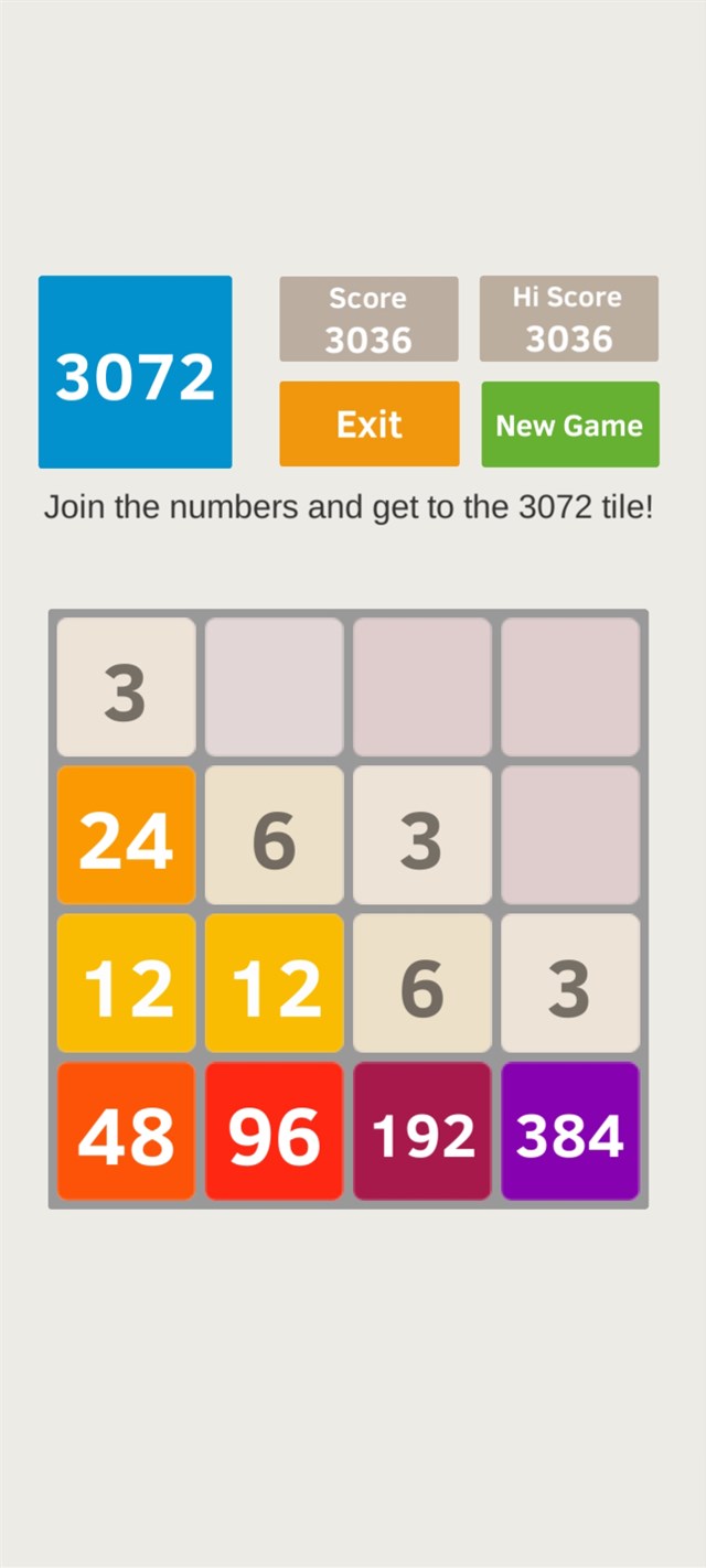2048 odd numbers 3+3 max screenshot 1