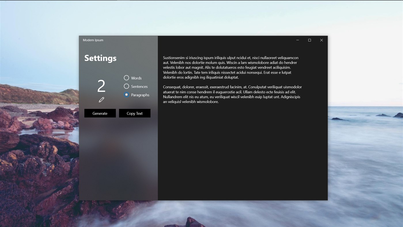 #3. Modern Ipsum (Windows) От: Colin Kiama