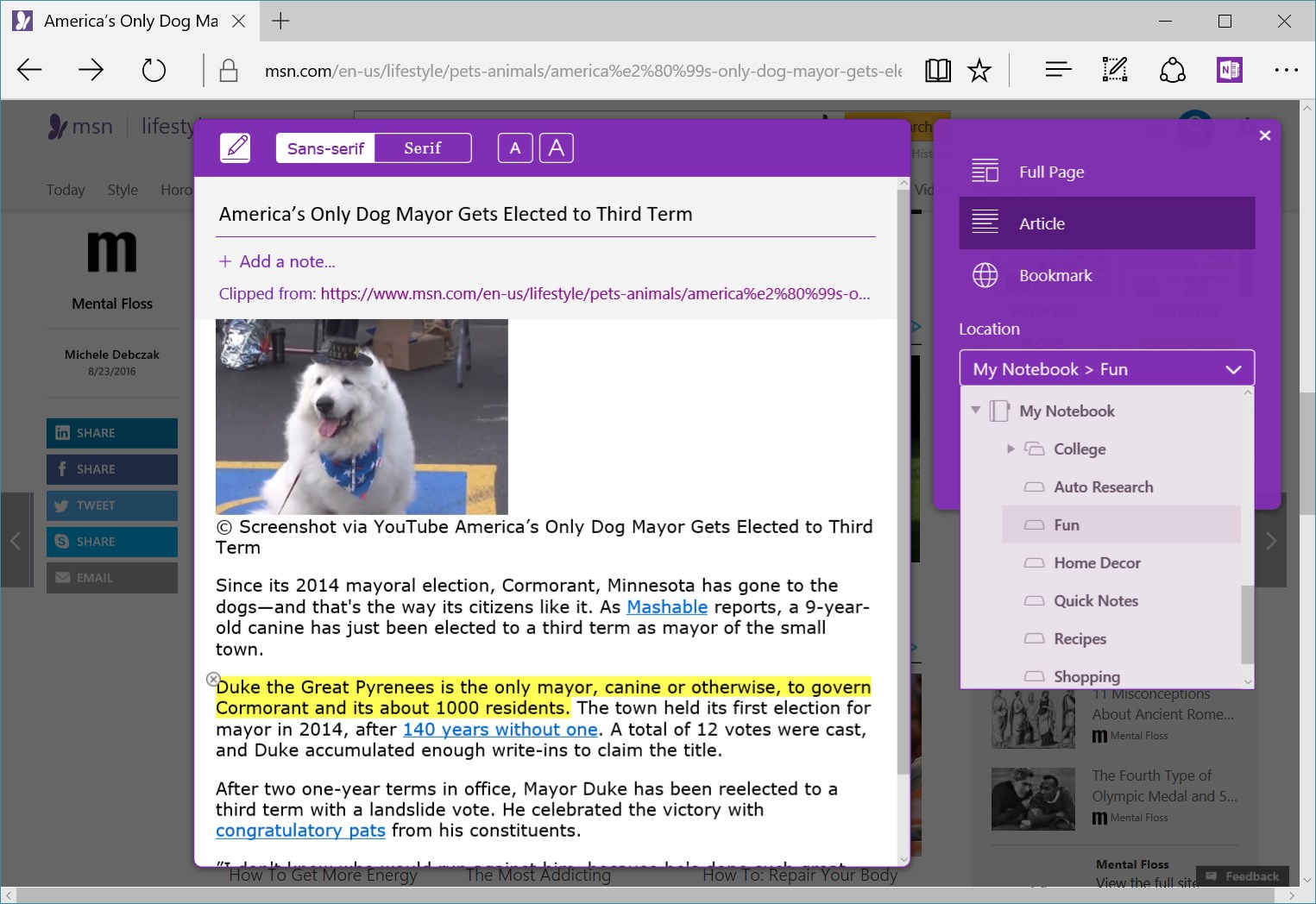 OneNote Web Clipper