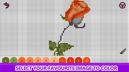 Flowers Color by Number - Pixel Art , Sandbox Coloring screenshot 1