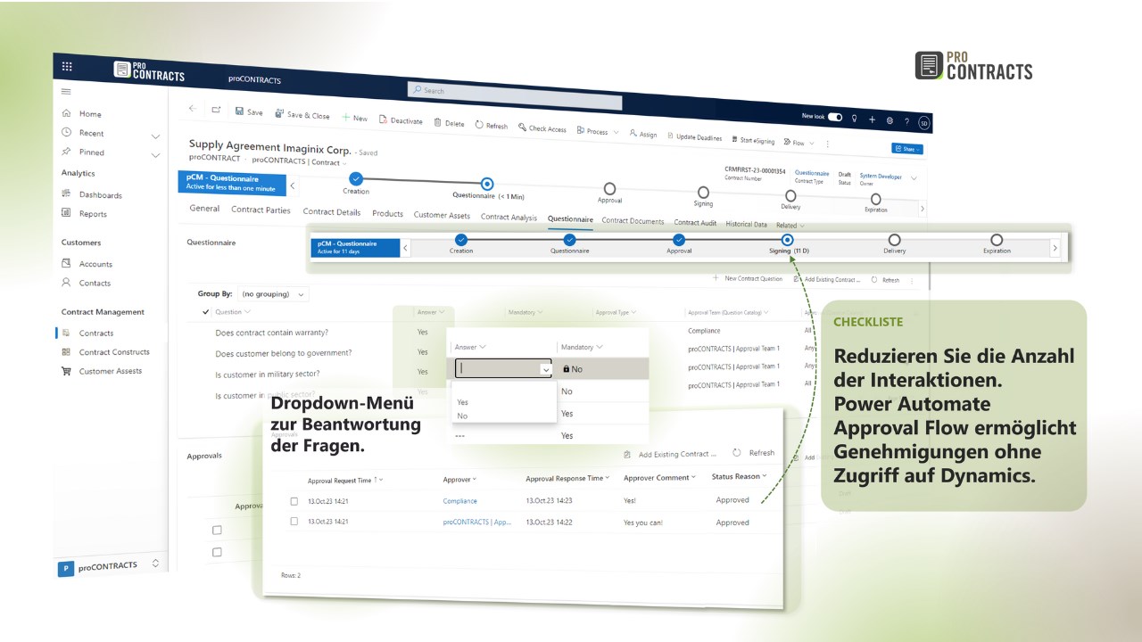Snapshot 3 of proCONTRACTS Vertragsmanagement für Dynamics 365