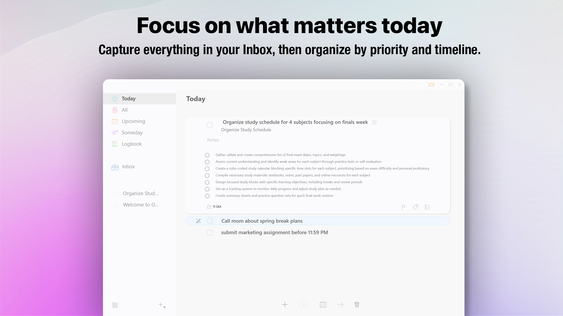 Organized3: daily planner & reminder screenshot