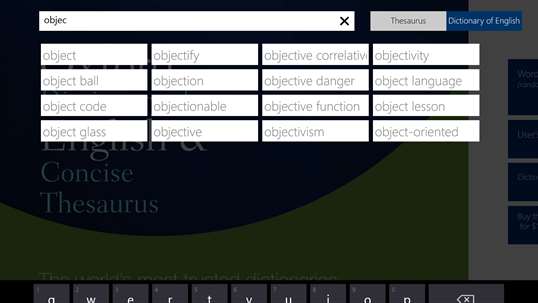 Oxford Dictionary of English and Thesaurus screenshot 2