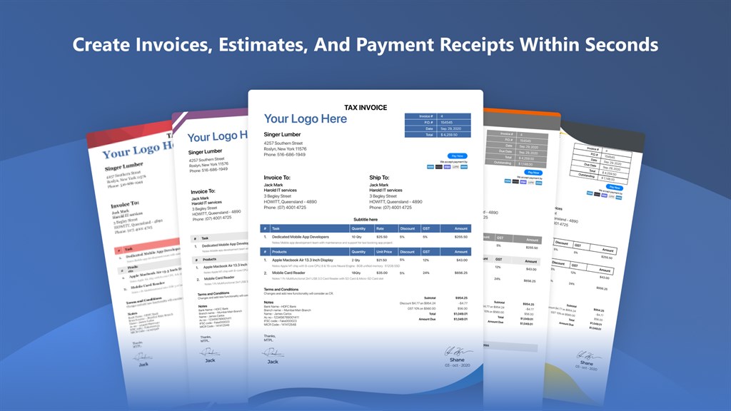 Invoice Maker & Estimate Creator by Moon Invoice_1