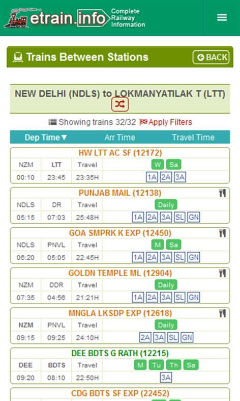 Indian Railways @etrain.info Screenshots 2