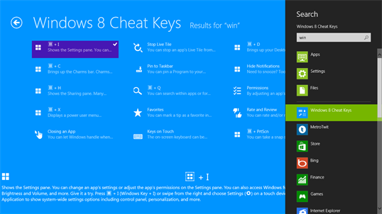 Windows 8 Cheat Keys screenshot 3