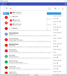 Email Insights, a Microsoft Garage Project screenshot 1