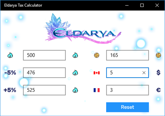 Eldarya Tax Calculator screenshot 1