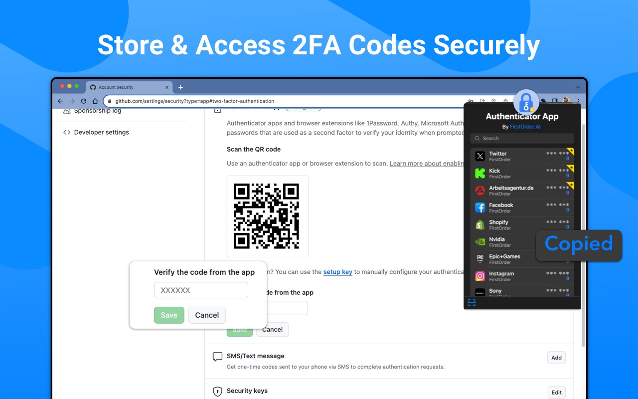 Authenticator App · 2FA