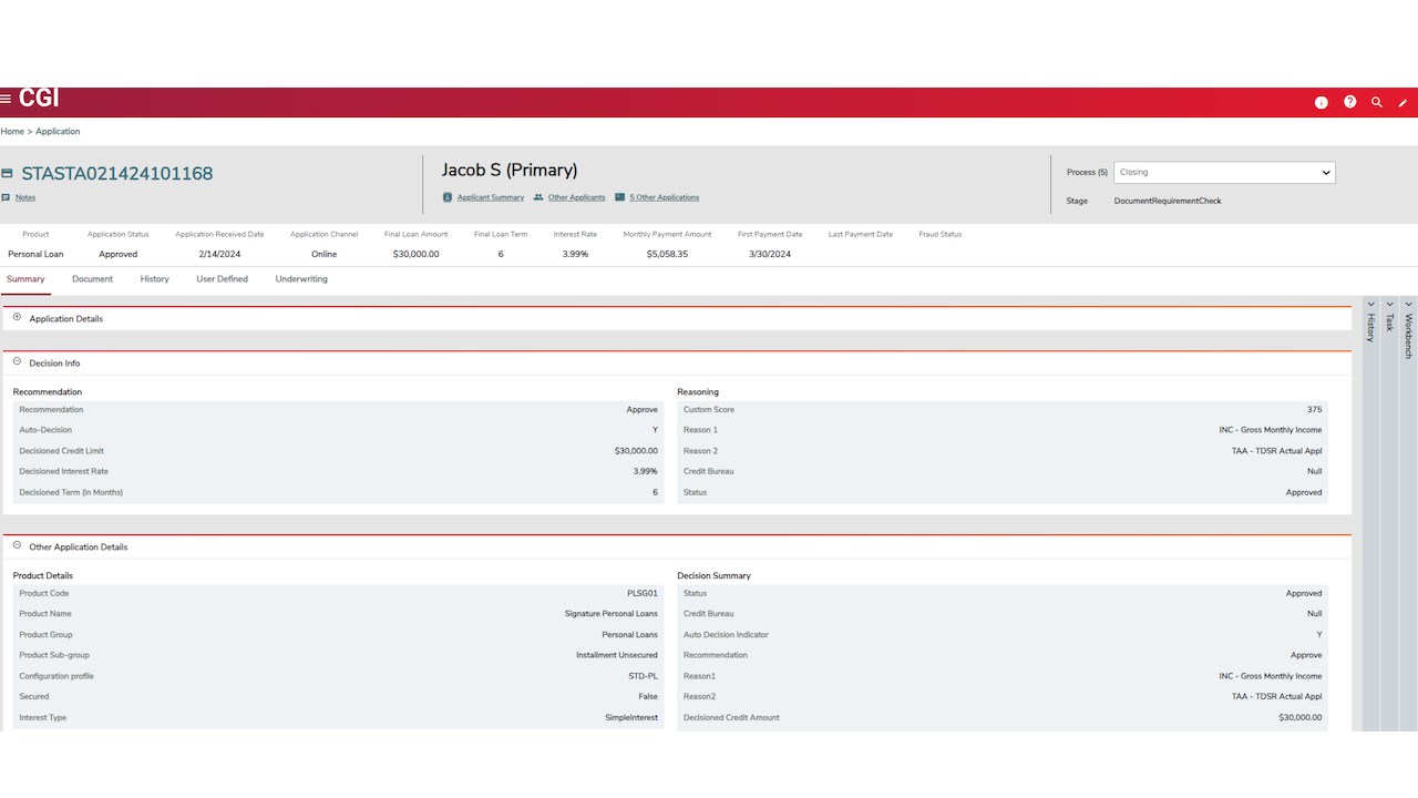 Snapshot 2 of CGI Credit Studio