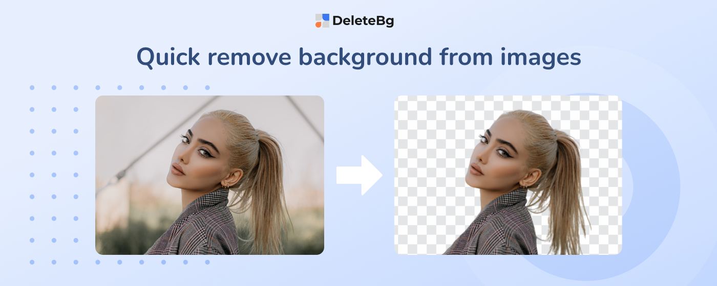 DeleteBG | Delete a background of your images marquee promo image