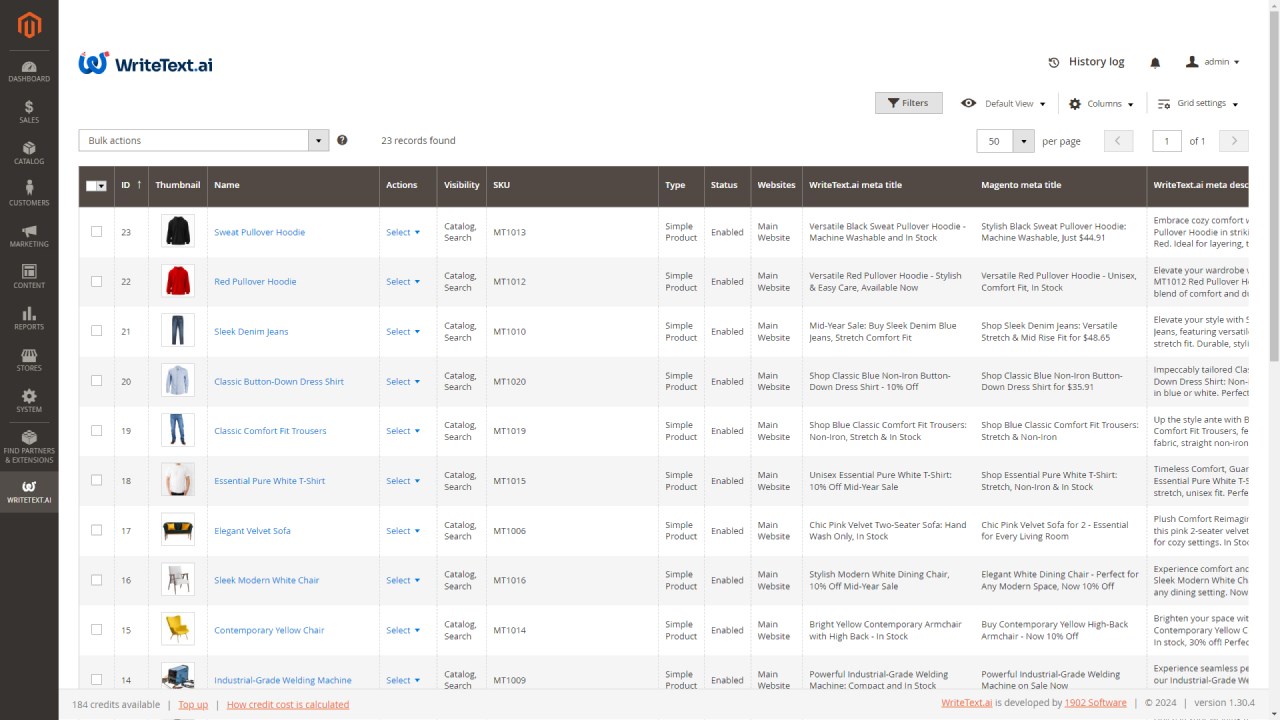 Snapshot 3 of WriteText.ai for Magento