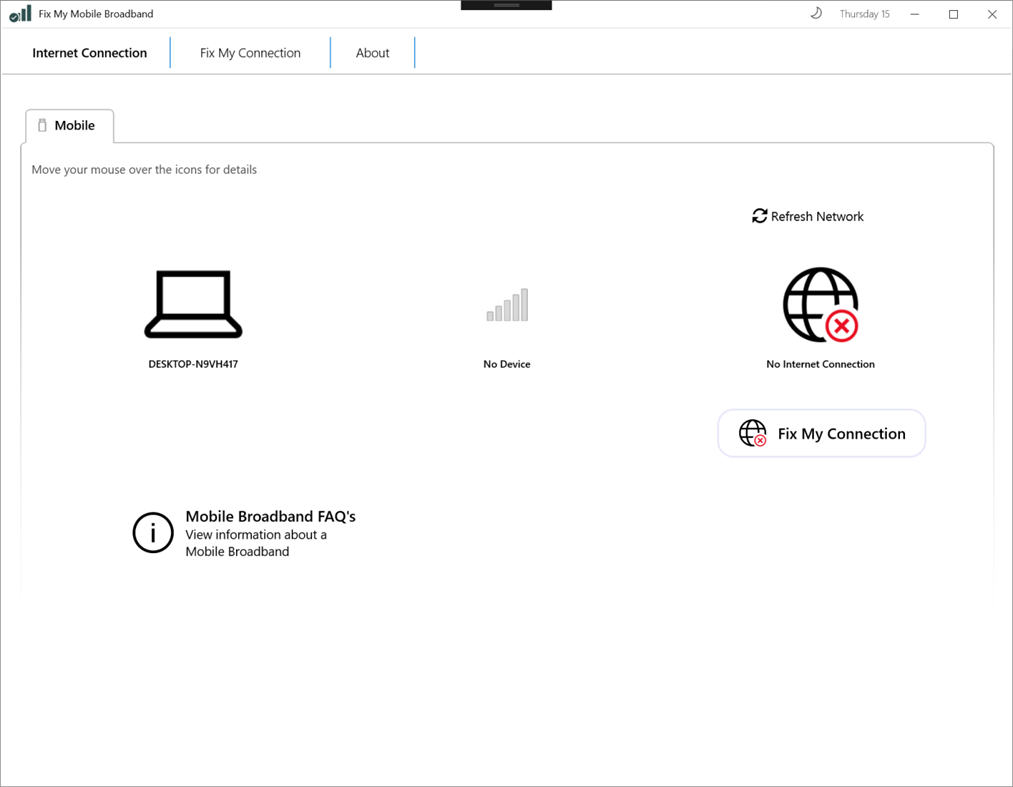 #2. Fix My Mobile Broadband (Windows) Göre: Emotum