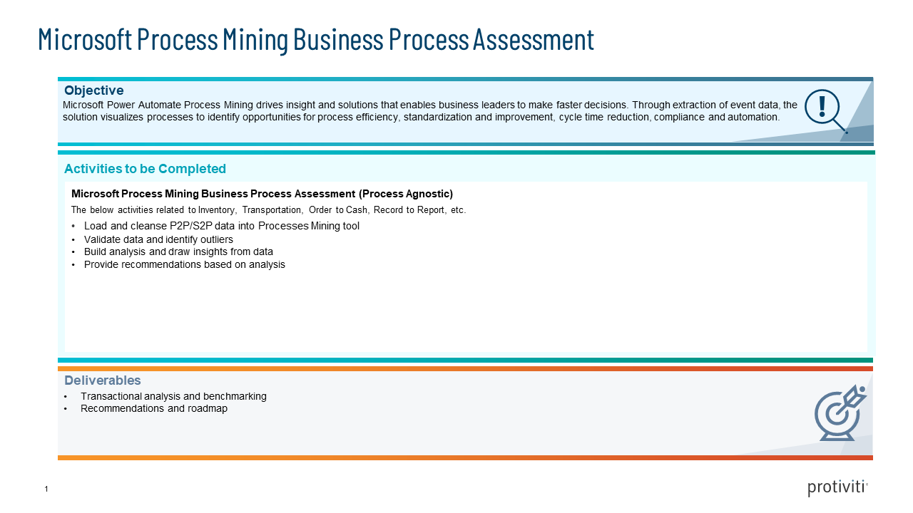 Snapshot 1 of Microsoft Process Mining Business Process Assessment - 12 Week Assessment