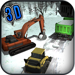 Heavy Snow Excavator: Blower & Truck Driving
