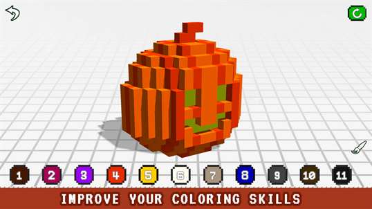 Halloween 3D Color by Number - Voxel Coloring screenshot 1