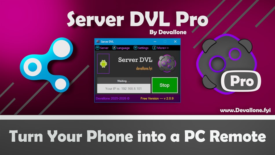 Server DVL Pro (Windows) بواسطة: Devallone