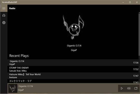 VocaloidRadio UWP screenshot 2