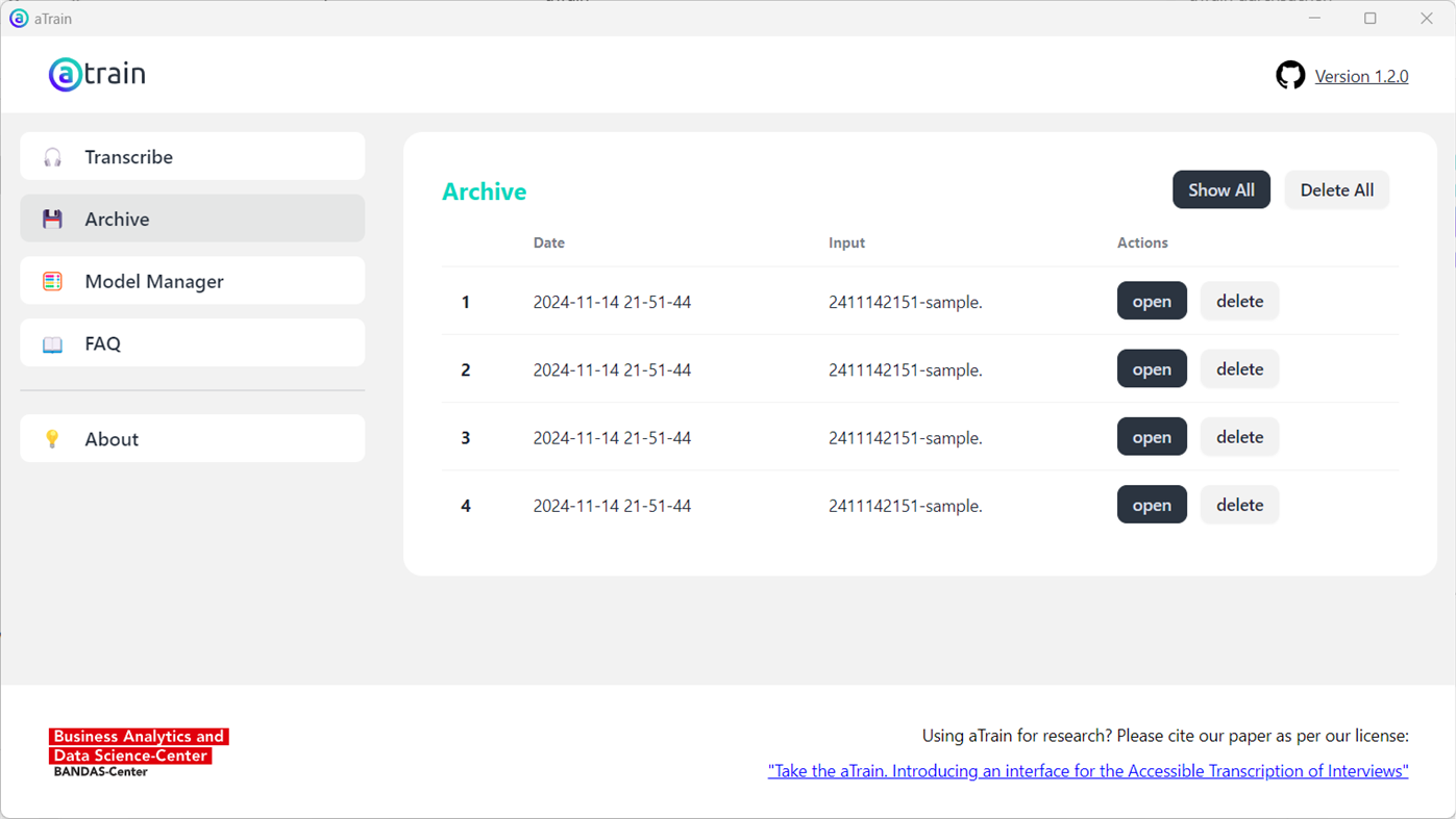 #2. aTrain (Windows) Podle: Business Analytics and Data Science-Center