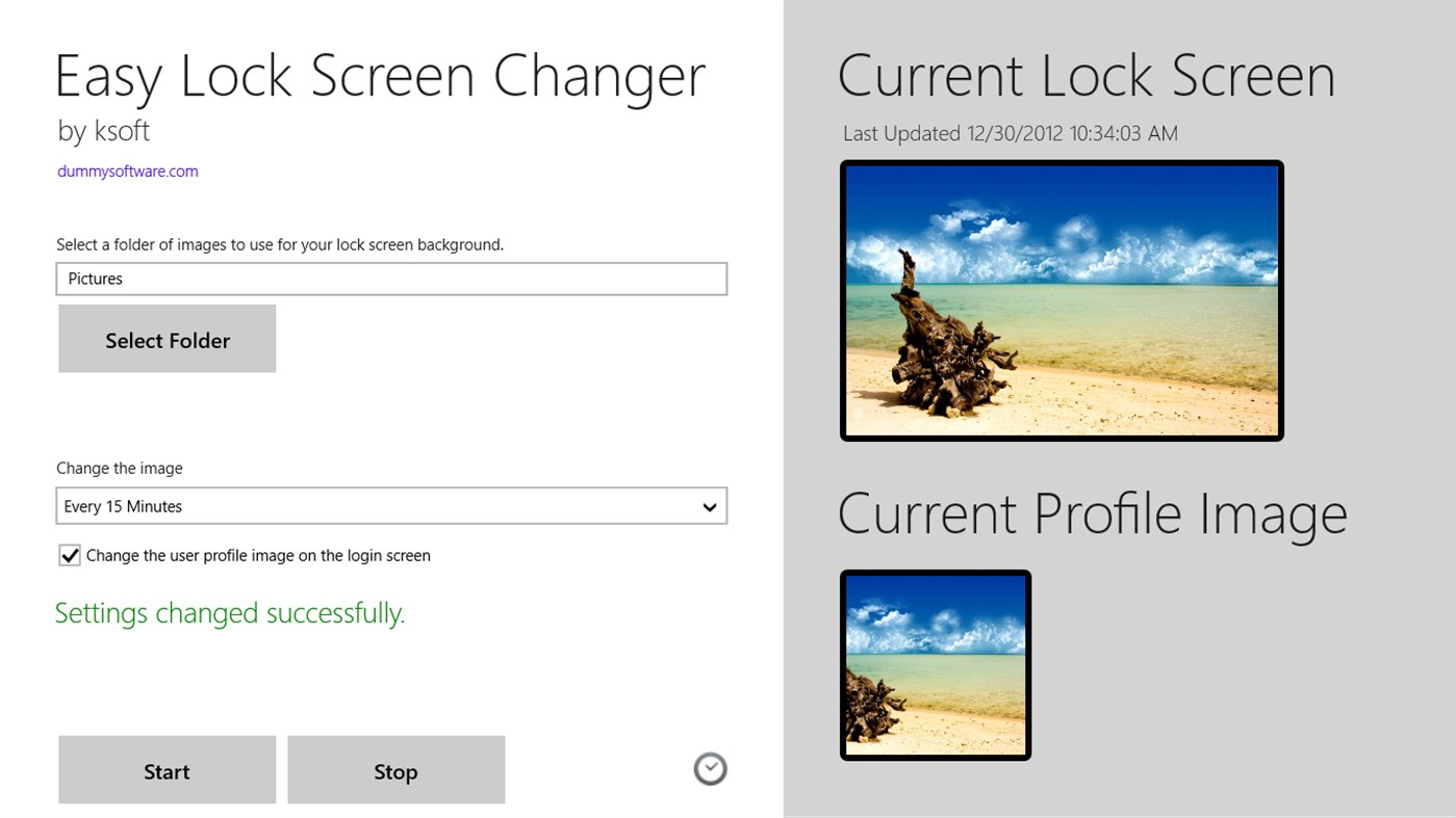 #3. Easy Lock Screen Changer (Windows) Av: dummysoftware