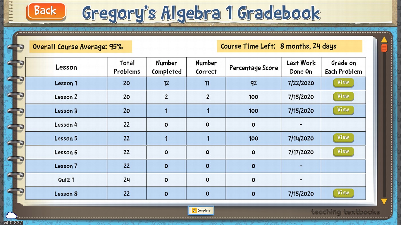 #9. TT Algebra 1 (Windows) By: Teaching Textbooks, LLC