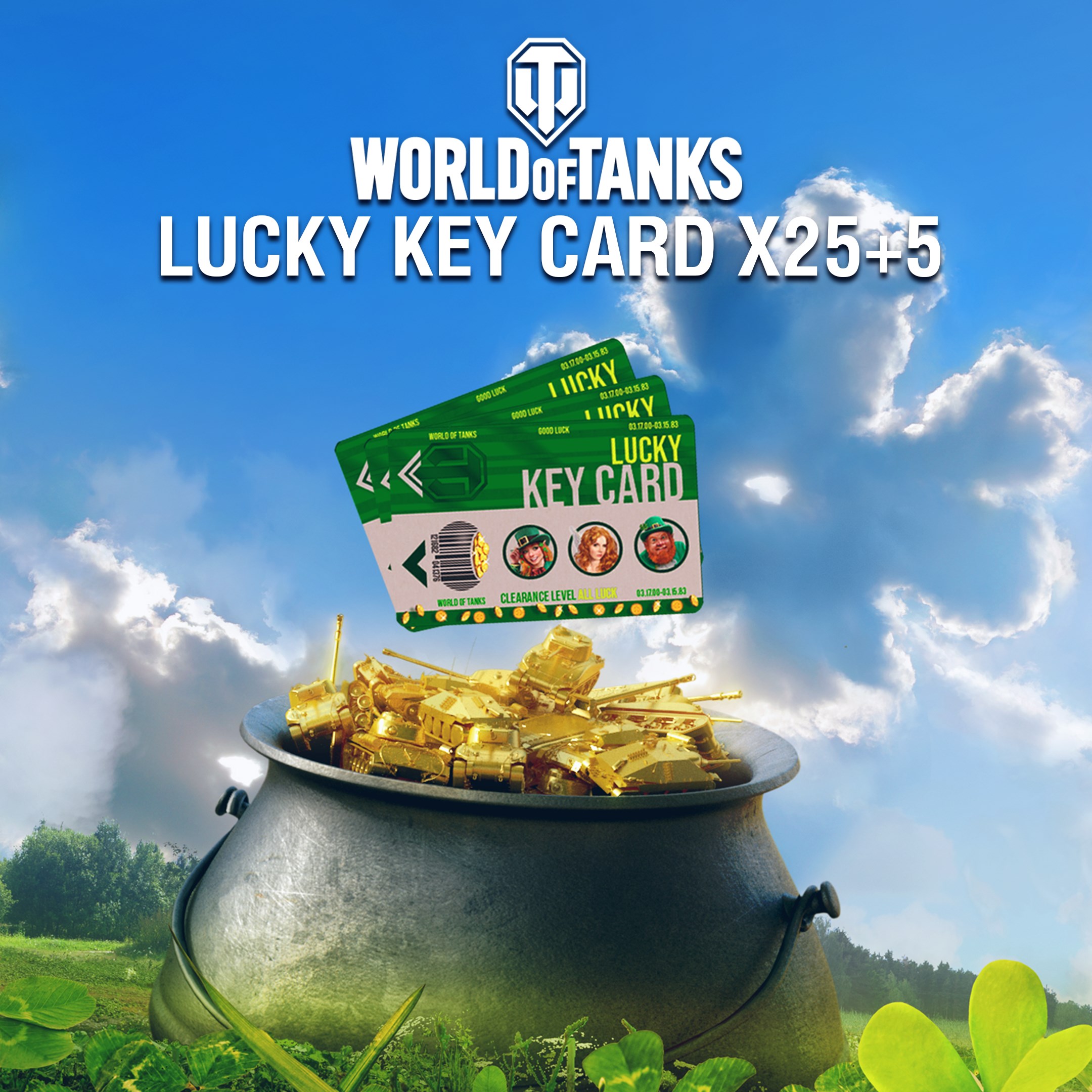 World of Tanks - 25 Lucky Key Cards + 5 Bonus!