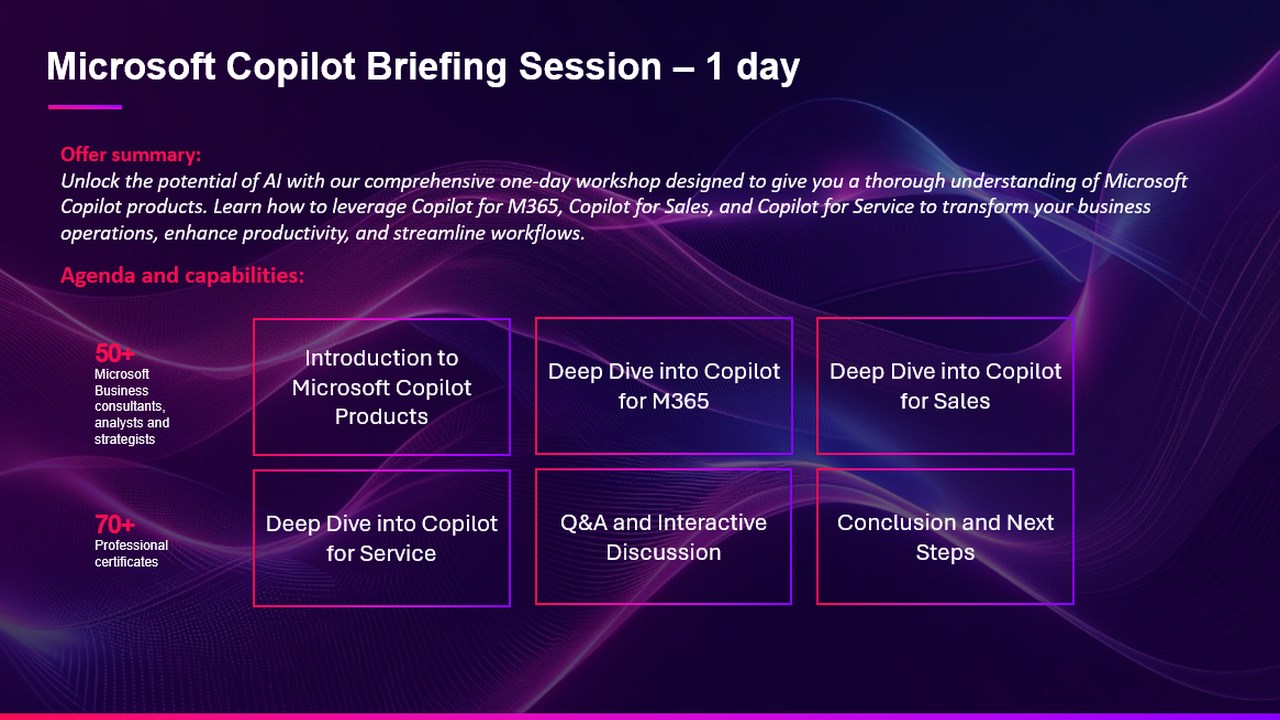 Snapshot 2 of Introductory and Briefing to the Microsoft Copilots by Comtrade - 1 day