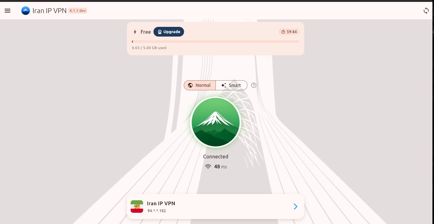Iran IP VPN screenshot