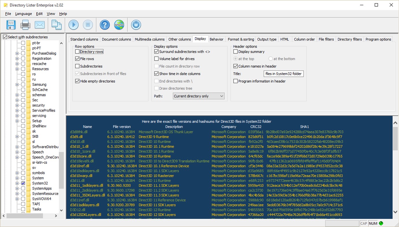 #9. Directory Lister (Windows) By: KRKsoft