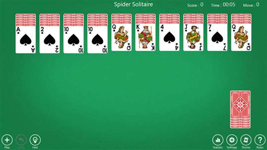 Aces Spider Solitaire screenshot 2