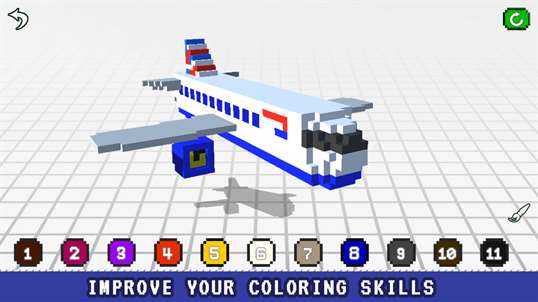 Planes 3D Color by Number - Voxel Coloring Book screenshot 1