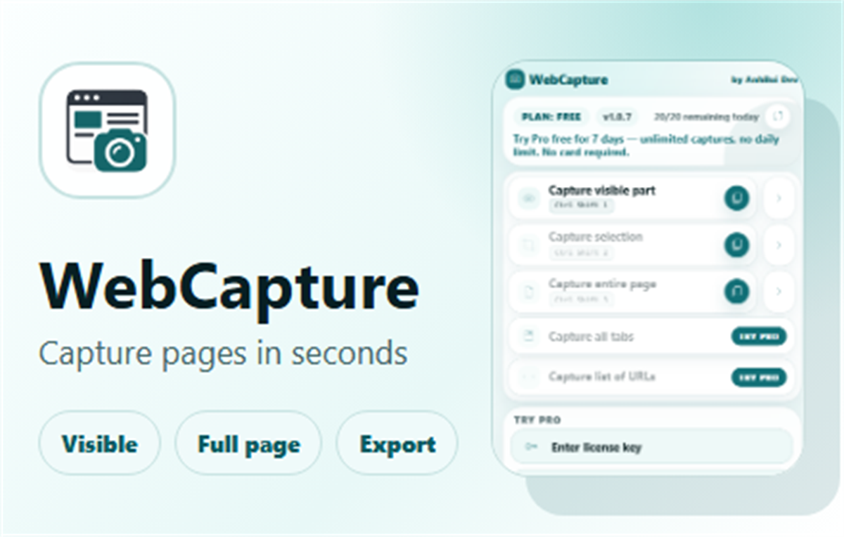 WebCapture - Full Page Screenshot & Scrolling Screen Capture