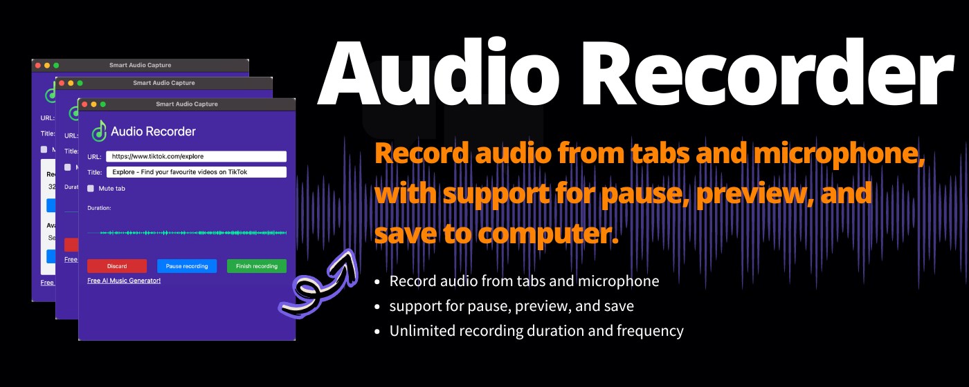 Audio Recorder Online - Capture Screen Audio marquee promo image